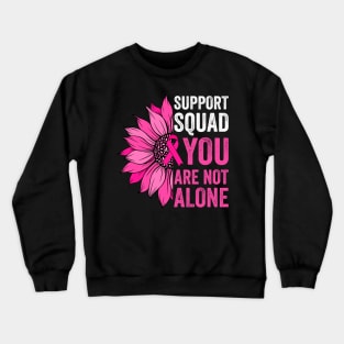 Breast Cancer Sunflower Support Squad We Wear Pink Women Crewneck Sweatshirt